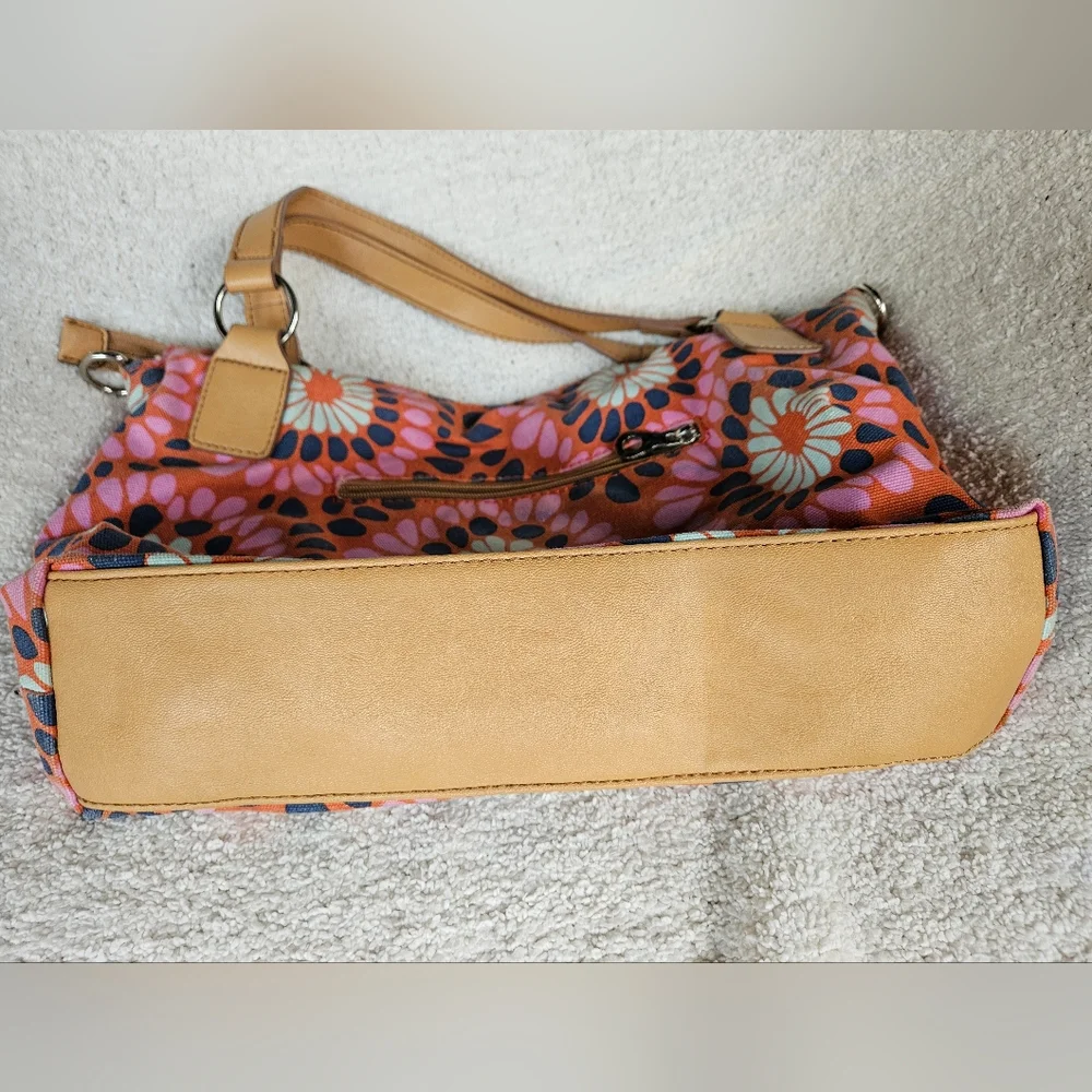 RELIC Pink Flower Power Canvas Shoulder Bag